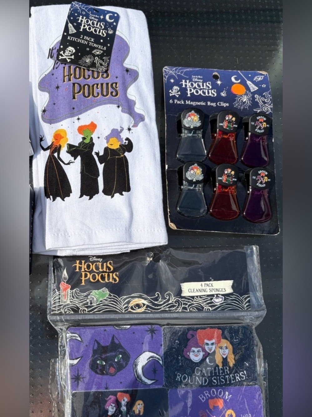 Disney Hocus Pocus Set - Kitchen towels, chip clips, sponges